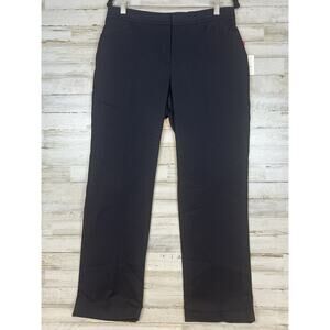 Rafaella Classic Fit Tapered Leg Womens Navy Blue Dress Pants Size 10 Petite NWT